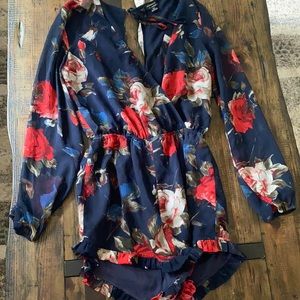 Floral Long Sleeve Romper